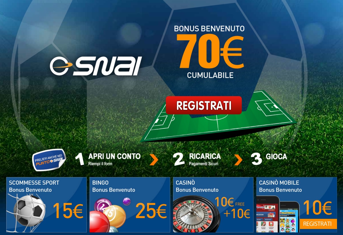 snai bonus benvenuto cumulabile
